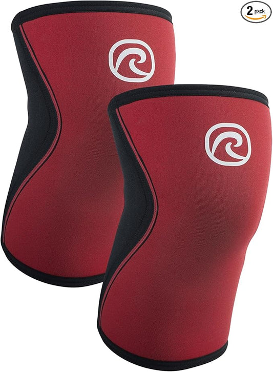 Rehband 5mm Knee Sleeves for Functional Training, Cross-Training & Powerlifting, Weightlifting Knee Support made of Neoprene, Unisex, Colour:Red - 1 Pair, Size:Medium