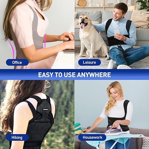 Posture Corrector for Women and Men, Adjustable Back Brace & Straightener for Scoliosis - Hunchback Correction - Back Pain/Spine Corrector/Back Support and Posture Trainer, M(34''-41'')