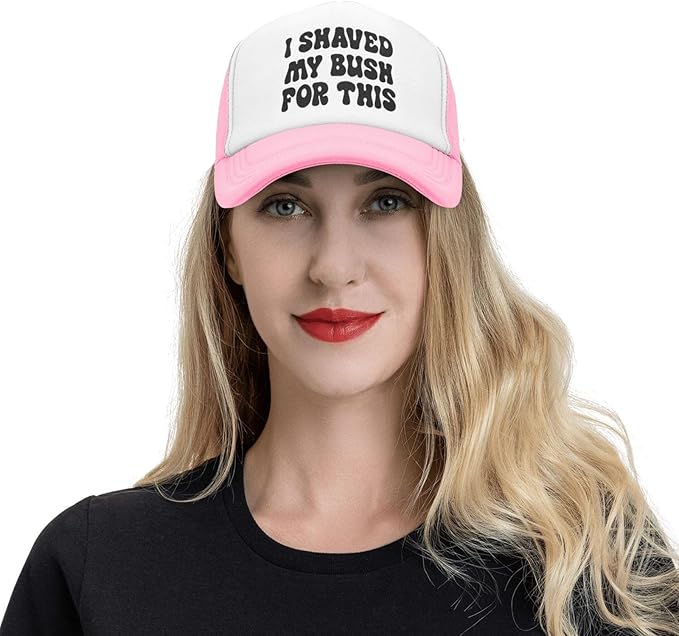 Put It On My Husband's Tab Drinking Trucker Hat - Funny Pink Trucker Hat for Women and Men