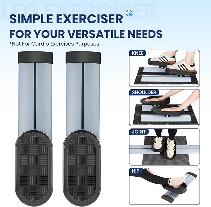 Leg Exerciser While Sitting for Seniors,Knee & Shoulder Exerciser for Home Office with Non-Slip Mat, Adaptable for Under Desk Arm& Leg Pedal Exerciser with Resistance, Low Impact Workout for Rehab