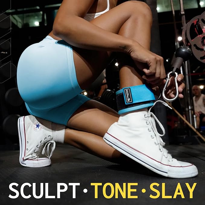 Ankle Straps for Working Out - Revitalize Your Lower Body Sculpting with Comfortable and Durable Ankle Strap for Cable Machine Pair - LiteMotion by FIGHTECH