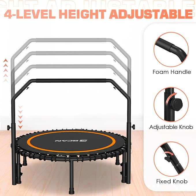 BCAN 450/550 LBS Foldable Mini Trampoline 40"/48" Fitness
