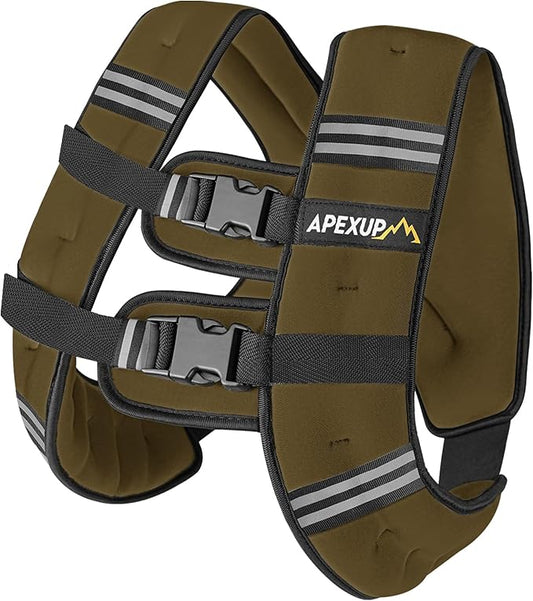 APEXUP Weighted Vest with 5lbs/10lbs/15lbs/20lbs/25lbs/30lbs Weights and Reflective Stripe, Weight Vest Men Women for Workout, Strength Training, Running