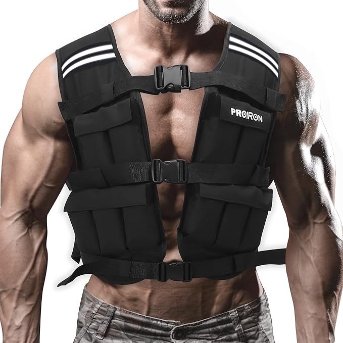 PROIRON Adjustable Weighted Vest 22LB/44LB,1LB/2LB Increment,Fully Adjustable Weight Vest for Men Women, Body Weight Vest for Running Workout Walking Boxing Strength Training Fitness Cardio, Weight Loss,Home Gym Equipment