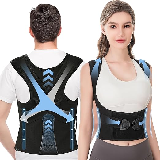 Posture Corrector for Women and Men, Adjustable Full Back Straightener, Back Brace for Upper and Lower Back Pain Relief, Scoliosis, Dowagers Hump, Hunchback, Thoracic, Spine Corrector (Medium)