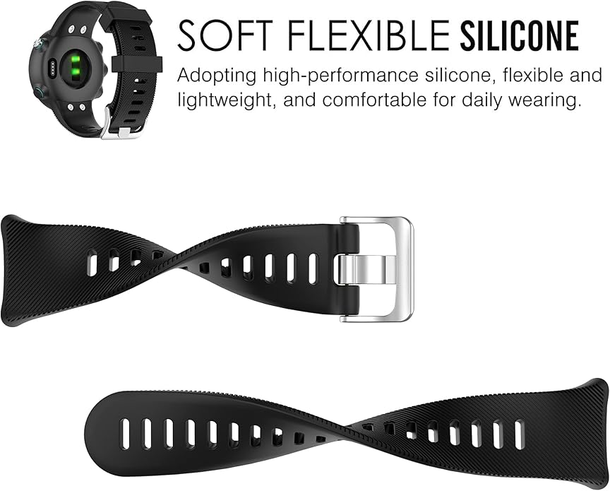 Band for Garmin Forerunner 45 (42mm), Soft Silicone Replacement Watch Band Strap for Garmin Forerunner 45S (39mm) / Swim 2 Smart Watch (No Tracker)