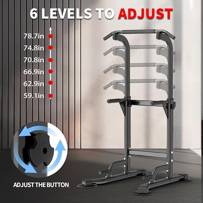 Pull Up Dip Station For Home Gym Strength 330LBS T055CDC T055CDC