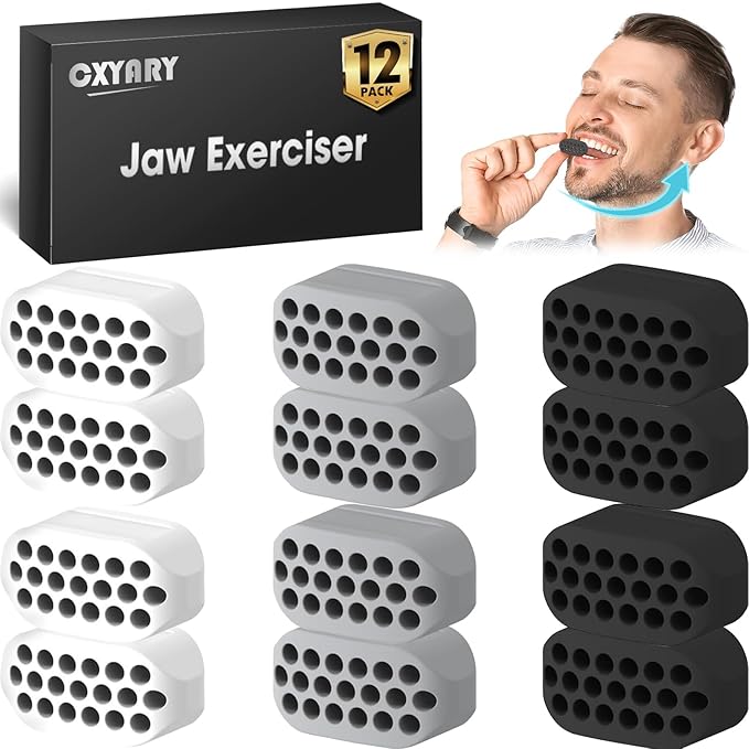 CXYARY 12PCS Jaw Exerciser for Men & Women 3 Resistance