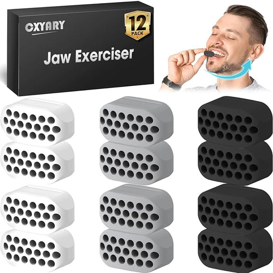 CXYARY 12PCS Jaw Exerciser for Men & Women 3 Resistance