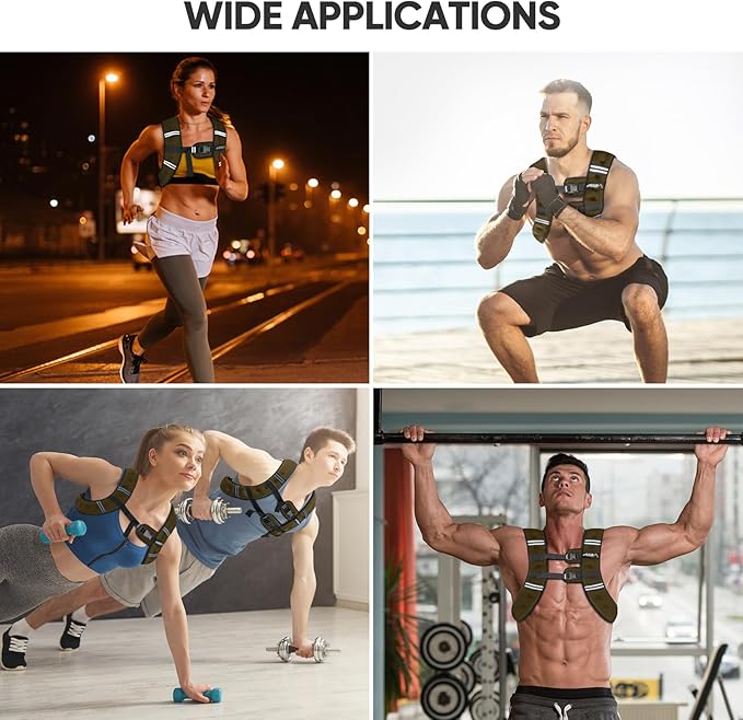 APEXUP Weighted Vest with 5lbs/10lbs/15lbs/20lbs/25lbs/30lbs Weights and Reflective Stripe, Weight Vest Men Women for Workout, Strength Training, Running
