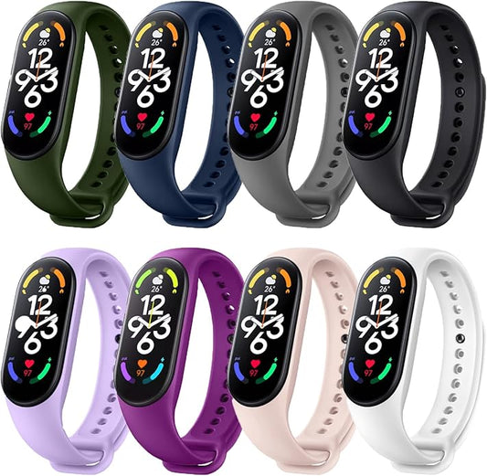 Bands Replacement for Mi Band 7 Strap Wristbands Compatible with Xiaomi Mi Band 7 Smartwatch Accessories Colorful Bracelet for Women Men Silicone Smart Watch Xiaomi 7 Wrist Band