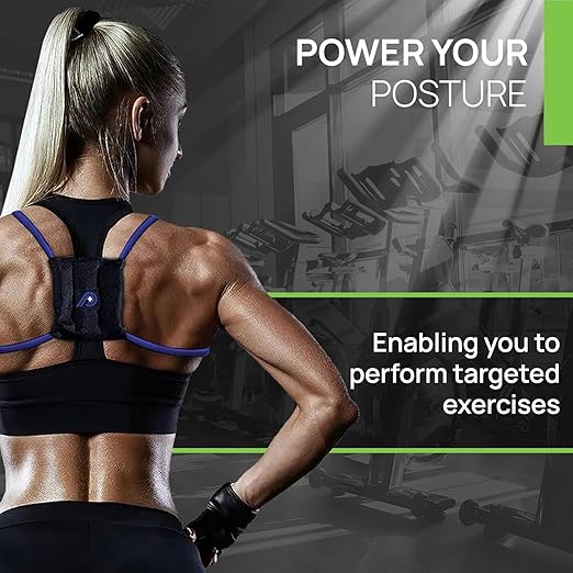 PRIMEKINETIX PostureMedic Dynamic Posture Brace for Neck and Back Support -For Enhanced Shoulder Alignment, Posture Improvement & Stretching-XL(Black)