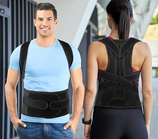 PAZAPO Posture Corrector for Men and Women - Back Brace Full Back Support Straightener for Hunchback - Upper and Lower Lumbar to Relieve,XX-Large(42-48 Inches)