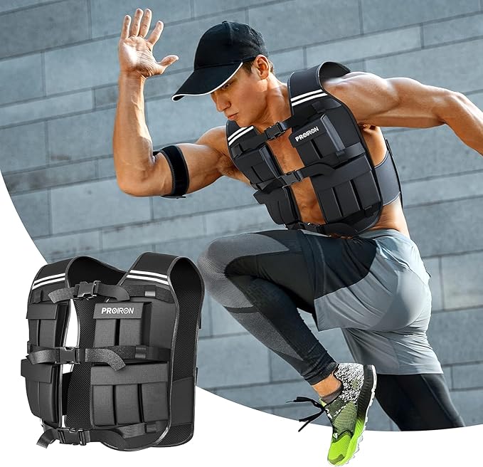 PROIRON Adjustable Weighted Vest 22LB/44LB,1LB/2LB Increment,Fully Adjustable Weight Vest for Men Women, Body Weight Vest for Running Workout Walking Boxing Strength Training Fitness Cardio, Weight Loss,Home Gym Equipment