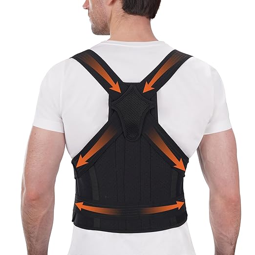 Posture Corrector for Men & Women – Adjustable Full Back Brace for Upper & Lower Back Support, Spine Alignment & Pain Relief - Large