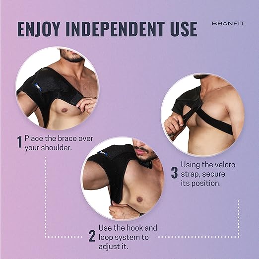 Recovery Shoulder Brace and Arm Sling for Men & Women, Shoulder Compression for Injury Relief and Adjustable Comfort, Right/Left
