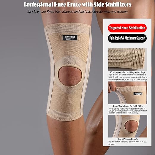Professional Knee Brace With Stabilizer For Men Women,Compression Knee Sleeve Support Brace for Pain Relief, Fast Recovery,Meniscus Tear,ACL,MCL,Arthritis,Running,Sport Protection
