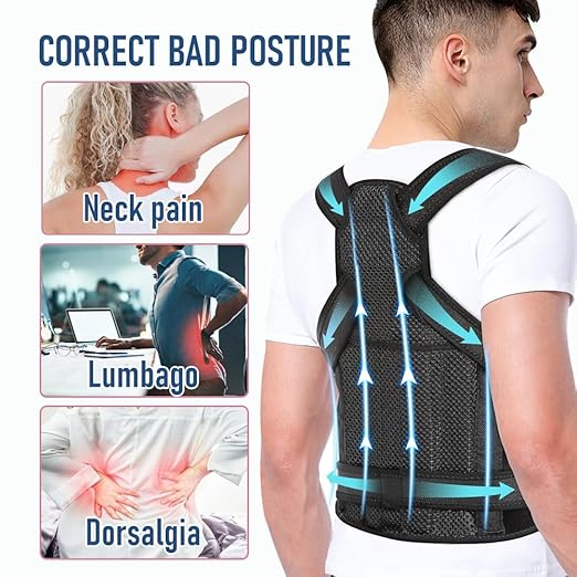 Premium Adjustable Back Brace Posture Corrector for Women and Men - Effective Straightener for Scoliosis, Hunchback Correction, Lower Back Pain Relief, Spine Alignment, and Posture Training(Small)