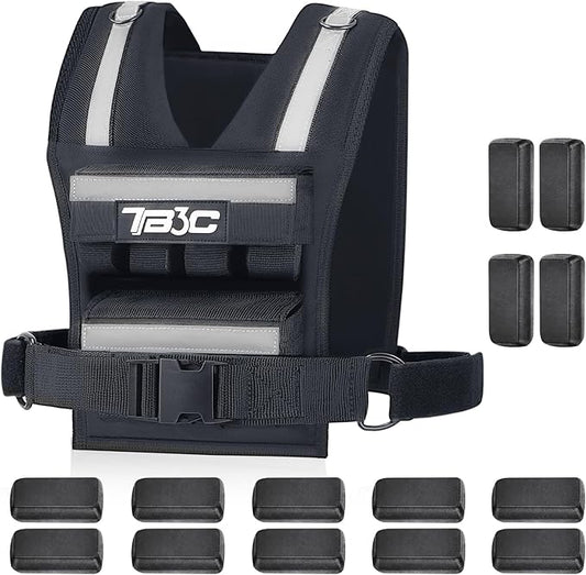 Adjustable Weighted Vest Men 19lbs/ 30lbs/ 40lbs Weights with Reflective Stripe, Weight Vest Woman Workout Vest for Crossfit, Calisthenics, Running & Walking.