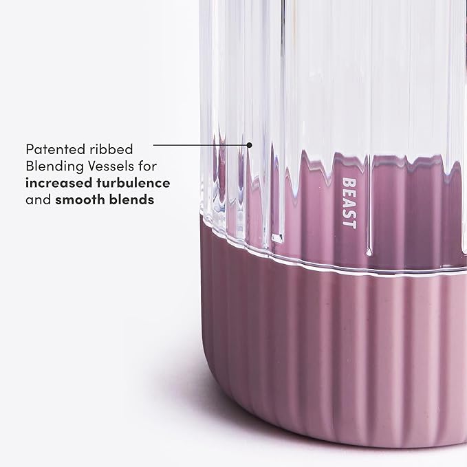 Beast Mighty 850 | Premium Compact Personal Blender | Smoothies, Shakes, Dressings, Sauces, Desserts, Dips | Blends Ice and Frozen Fruit | Includes Extra Lids and Straws | 850W (Lilac)