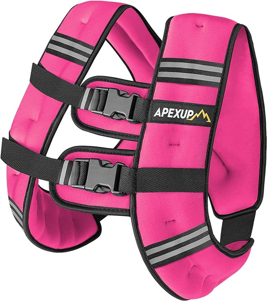 APEXUP Weighted Vest with 5lbs/10lbs/15lbs/20lbs/25lbs/30lbs Weights and Reflective Stripe, Weight Vest Men Women for Workout, Strength Training, Running