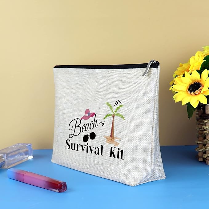 Beach Lover Gift Makeup Bags for Women Beach Travel Cosmetic Bag Beach Vacation Gifts Beach Themed Gifts for Teen Girls Beach Lover Birthday Christmas Graduation Gifts Summer Ocean Gift Toiletry Pouch