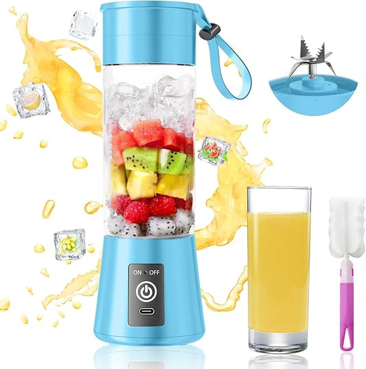 Personal Blender for Shakes and Smoothies - 2025 Upgraded 14 Oz Portable Blender with 6 Blades, Cordless & Type-C USB Rechargeable, BAP Free Juice Cup Freshly Squeezed for Picnic/Sprots