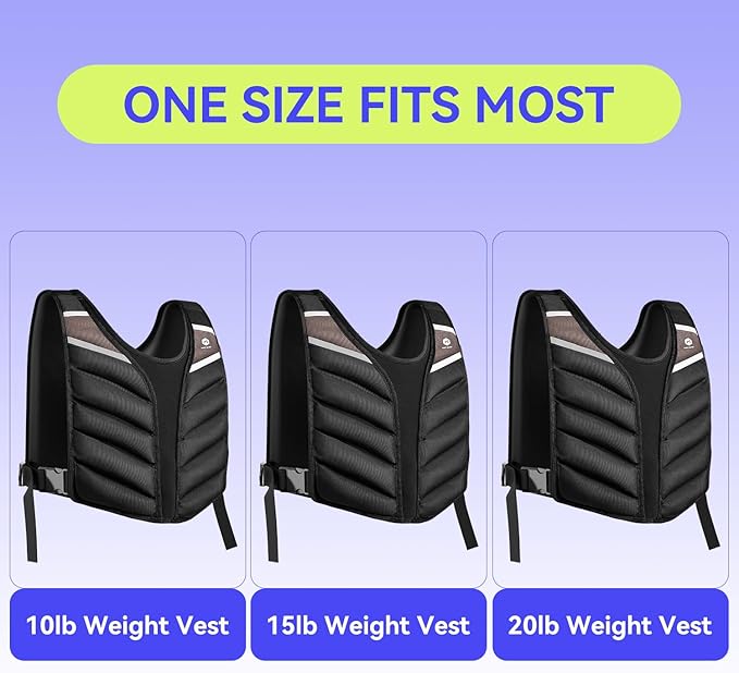 Weighted Vest,10lb/15lb/20lb Weight Vest with Reflective Stripe for Men Women Kids,Body Strength Training Weight Vest for Fitness,Workout,Running,Training