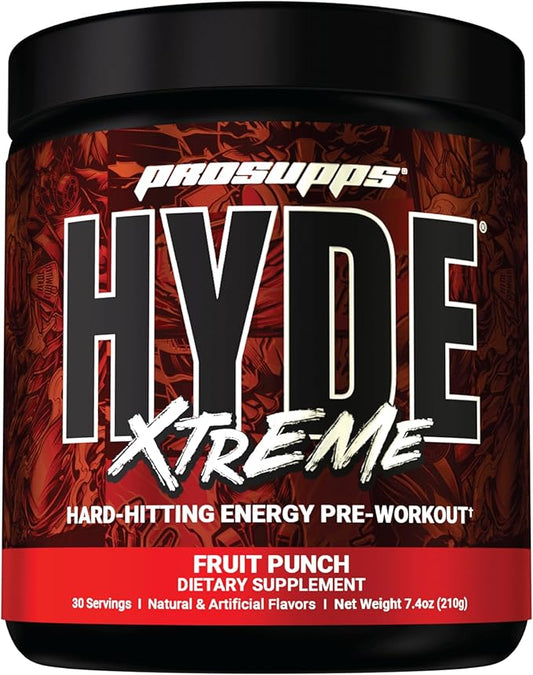 PROSUPPS Mr. Hyde Xtreme Pre Workout Powder with Creatine, Beta Alanine & Caffeine – Extreme Energy, Pumps, Focus & Performance - Fitness & Gym Supplements for Men & Women (Fruit Punch, 30 Servings)