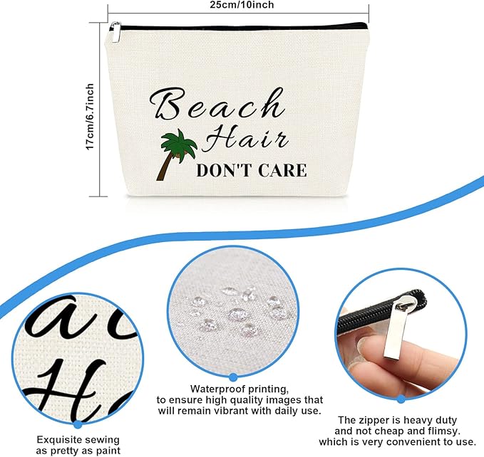 Beach Lover Gifts Makeup Bags Beach Gifts for Women Beach Cosmetic Bag Beach Themed Gifts for Girls Her Beach Travel Makeup Pouch Vacation Ocean Themed Gifts for Beach Lover Friends Birthday Gifts