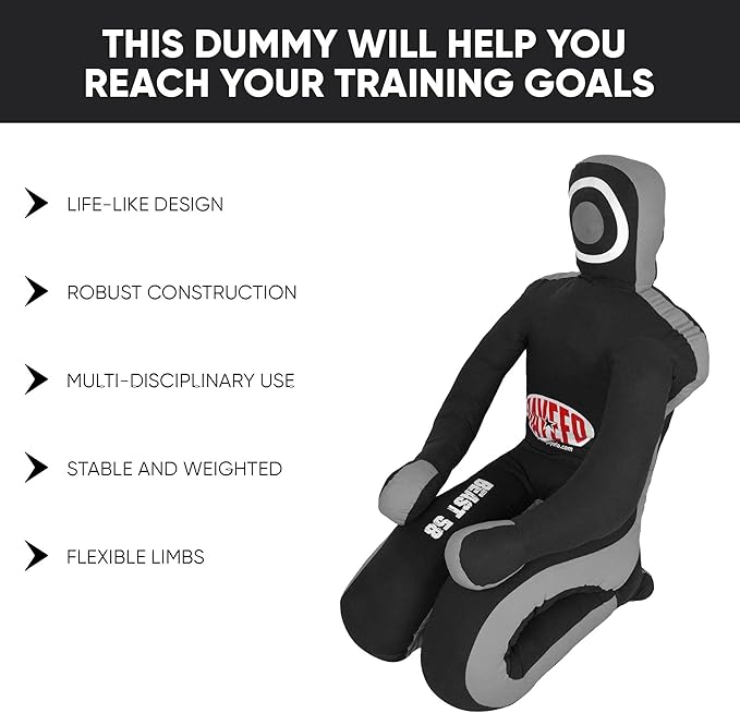 Jayefo Beast 58 BJJ Brazilian JIU Jitsu Wrestling Dummy for Grappling-Submission-Mixed Martial Arts-MMA-Training Punching Throwing Boxing Bag Practice Karate Judo.