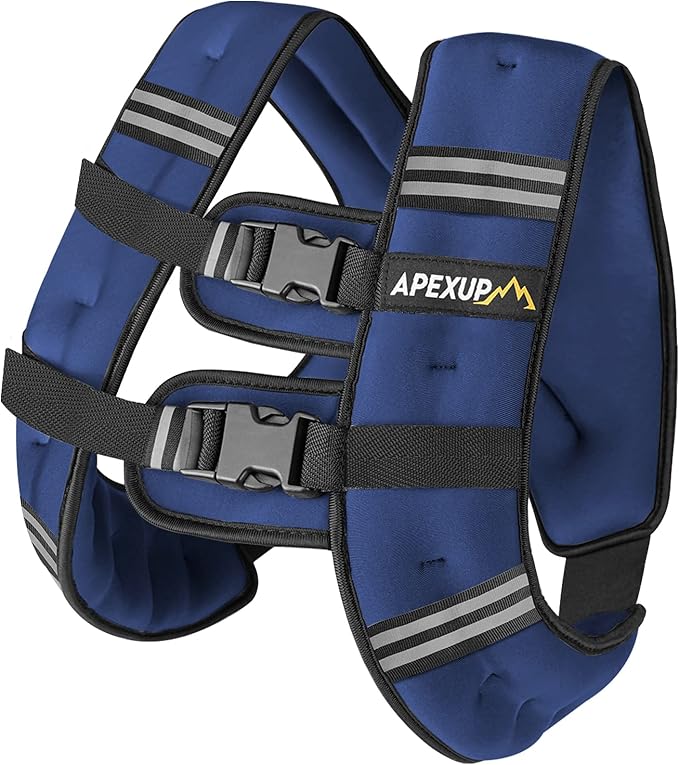 APEXUP Weighted Vest with 5lbs/10lbs/15lbs/20lbs/25lbs/30lbs Weights and Reflective Stripe, Weight Vest Men Women for Workout, Strength Training, Running