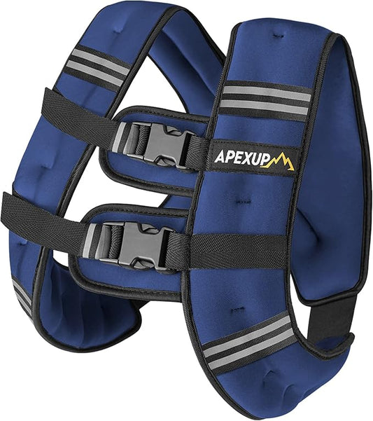 APEXUP Weighted Vest with 5lbs/10lbs/15lbs/20lbs/25lbs/30lbs Weights and Reflective Stripe, Weight Vest Men Women for Workout, Strength Training, Running