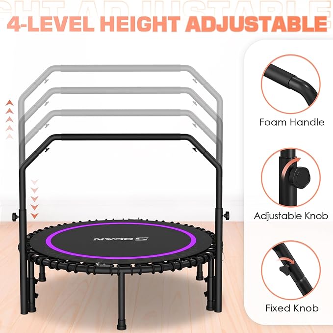 BCAN 450/550 LBS Foldable Mini Trampoline 40"/48" Fitness