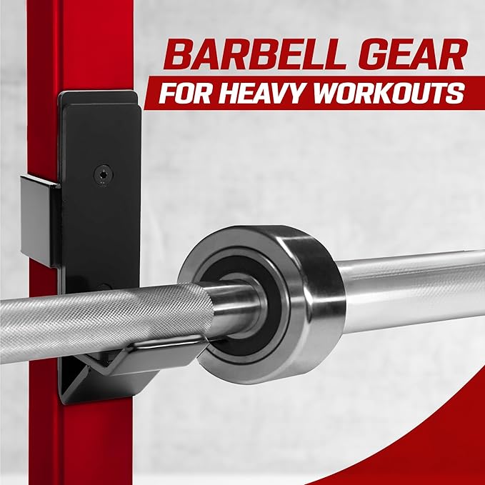 Yes4All Power Rack J-Hooks & Attachments – Heavy Duty Barbell Holders Compatible with 2x2 & 3x3 Power Racks for Home Gym