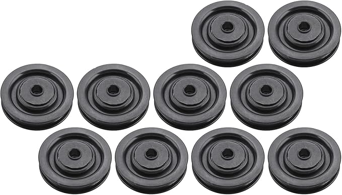 Keenso 10 Pcs 75mm/90mm Universal Nylon Bearing Pulley Wheel Fitness Hoisting Equipment for Cable Machine Gym Equipment