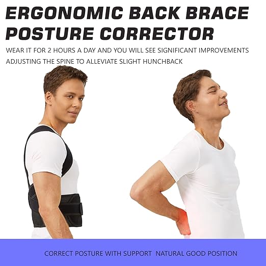 Back Brace Posture Corrector for Women and Men, Full Back Support Straps Straightener, Hunchback Improve Posture-Shoulder, Lumbar and Upper Lower Back Pain Relief (X-Large)