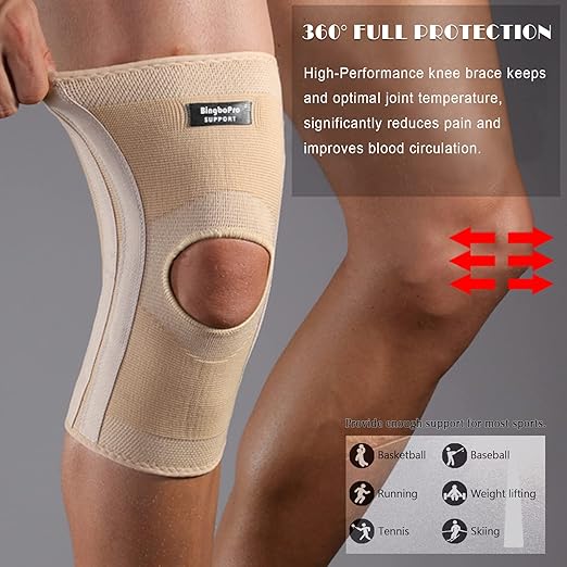 Professional Knee Brace With Stabilizer For Men Women,Compression Knee Sleeve Support Brace for Pain Relief, Fast Recovery,Meniscus Tear,ACL,MCL,Arthritis,Running,Sport Protection