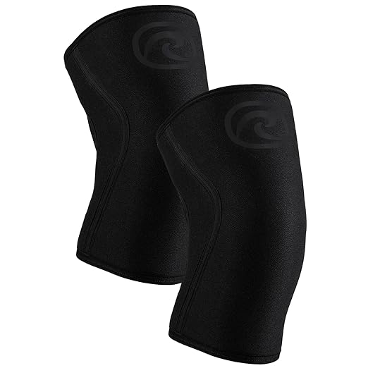 Rehband 7mm Power Max Knee Compression Sleeve for Strength Sports, Competition Grade, Neoprene Knee Sleeves for Bodybuilding & Heavy Powerlifting, Colour:Carbon/Black - 1 Pair, Size:Medium