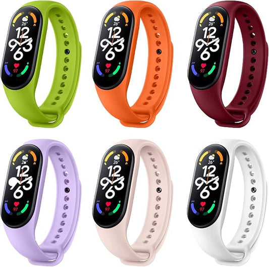 Bands Replacement for Mi Band 7 Strap Wristbands Compatible with Xiaomi Mi Band 7 Smartwatch Accessories Colorful Bracelet for Women Men Silicone Smart Watch Xiaomi 7 Wrist Band