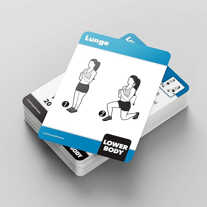 Quickfit 2 Pack - Dumbbell Workout Poster & Bodyweight Exercise Card Set