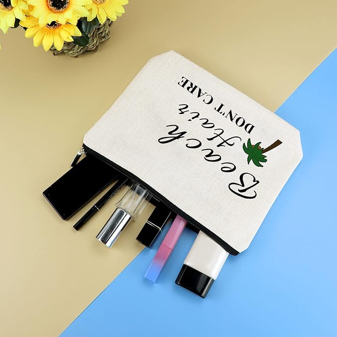 Beach Lover Gifts Makeup Bags Beach Gifts for Women Beach Cosmetic Bag Beach Themed Gifts for Girls Her Beach Travel Makeup Pouch Vacation Ocean Themed Gifts for Beach Lover Friends Birthday Gifts