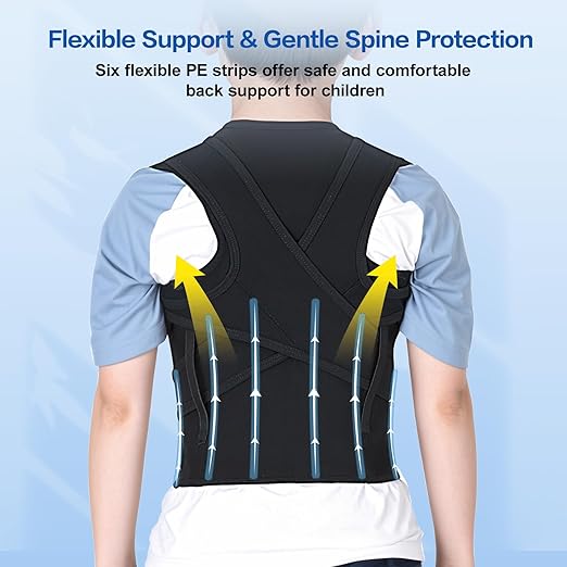 Back Brace Posture Corrector for Kids, Adjustable Full Back Support, for Upper and Lower Back Pain Relief, Scoliosis, Dowagers Hump, Hunchback, Thoracic, Spine Corrector (XX-Large, Waist: 28''-33'')