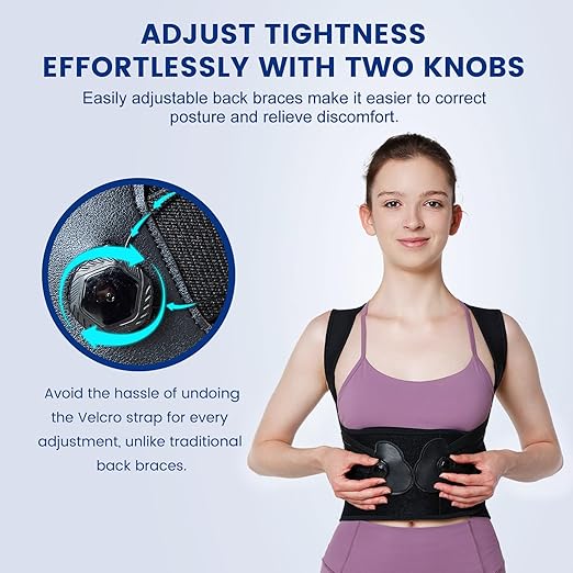 Back Brace Posture Corrector for Women & Men-Knob Adjustable Back Support Straightener-Upper and Lower Back Pain Relief-Scoliosis, Shoulder Posture Corrector- Neck Hump, Hunchback XXL(39"-44")