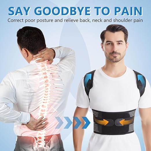 Back Brace Posture Corrector for Women & Men, Shoulder Straightener， Improve Posture Lumbar， Adjustable Full Back Support， Hunchback Correction, Upper and Lower Back Pain Relief, Scoliosis, Spine Corrector(XX-Large)