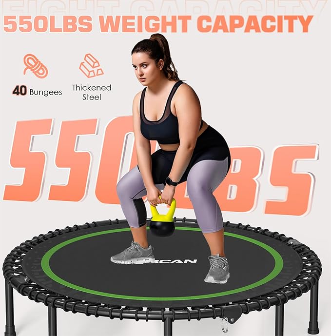 BCAN 450/550 LBS Foldable Mini Trampoline 40"/48" Fitness