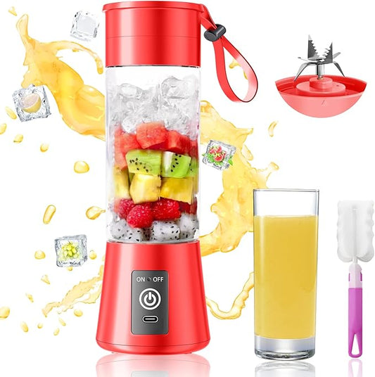 Personal Blender for Shakes and Smoothies - 2025 Upgraded 14 Oz Portable Blender with 6 Blades, Cordless & Type-C USB Rechargeable, BAP Free Juice Cup Freshly Squeezed for Picnic/Sprots