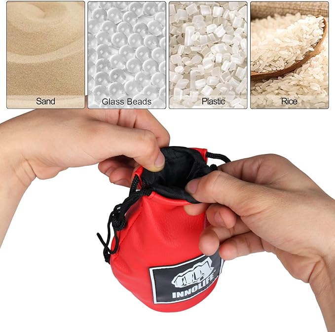 INNOLIFE Boxing Slip Bag, Dodge Hide Speed Bag Maize Ball Leather Ball for Reflex Training, Boxing, Kickboxing, MMA Pendulum Training, Red