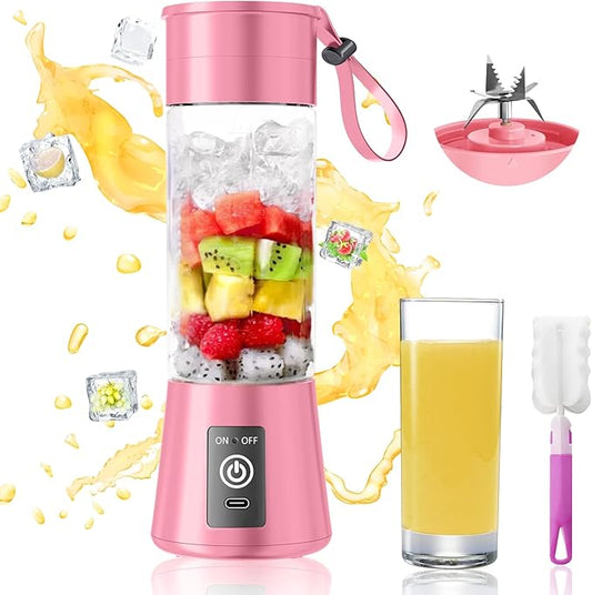 Personal Blender for Shakes and Smoothies - 2025 Upgraded 14 Oz Portable Blender with 6 Blades, Cordless & Type-C USB Rechargeable, BAP Free Juice Cup Freshly Squeezed for Picnic/Sprots