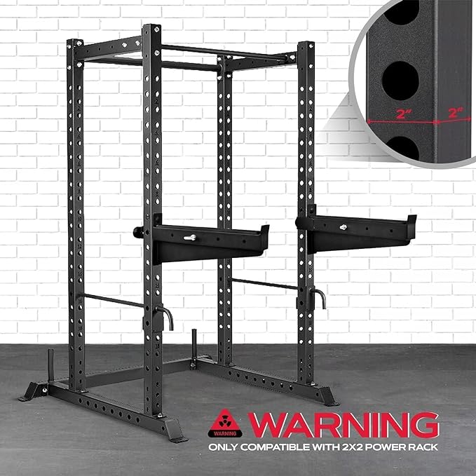 Yes4All Power Rack J-Hooks & Attachments – Heavy Duty Barbell Holders Compatible with 2x2 & 3x3 Power Racks for Home Gym